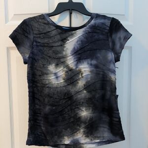 Simply Vera Vera Wang Black and Gray Short Sleeve Top